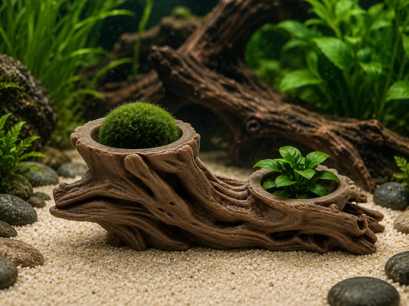 Twin Tree Stump Planter | Aquarium Planter
