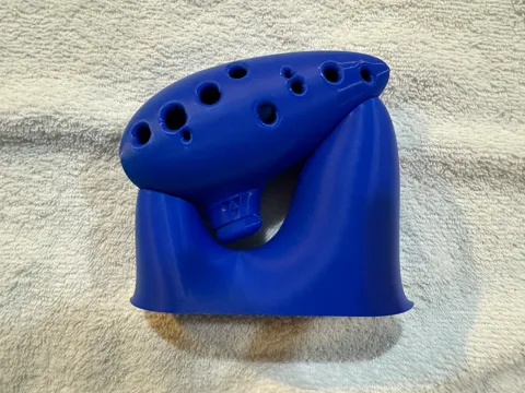 12 Hole Ocarina with "Legend of Zelda - Ocarina of Time" inspired Collar. Includes Organic stand. view 2