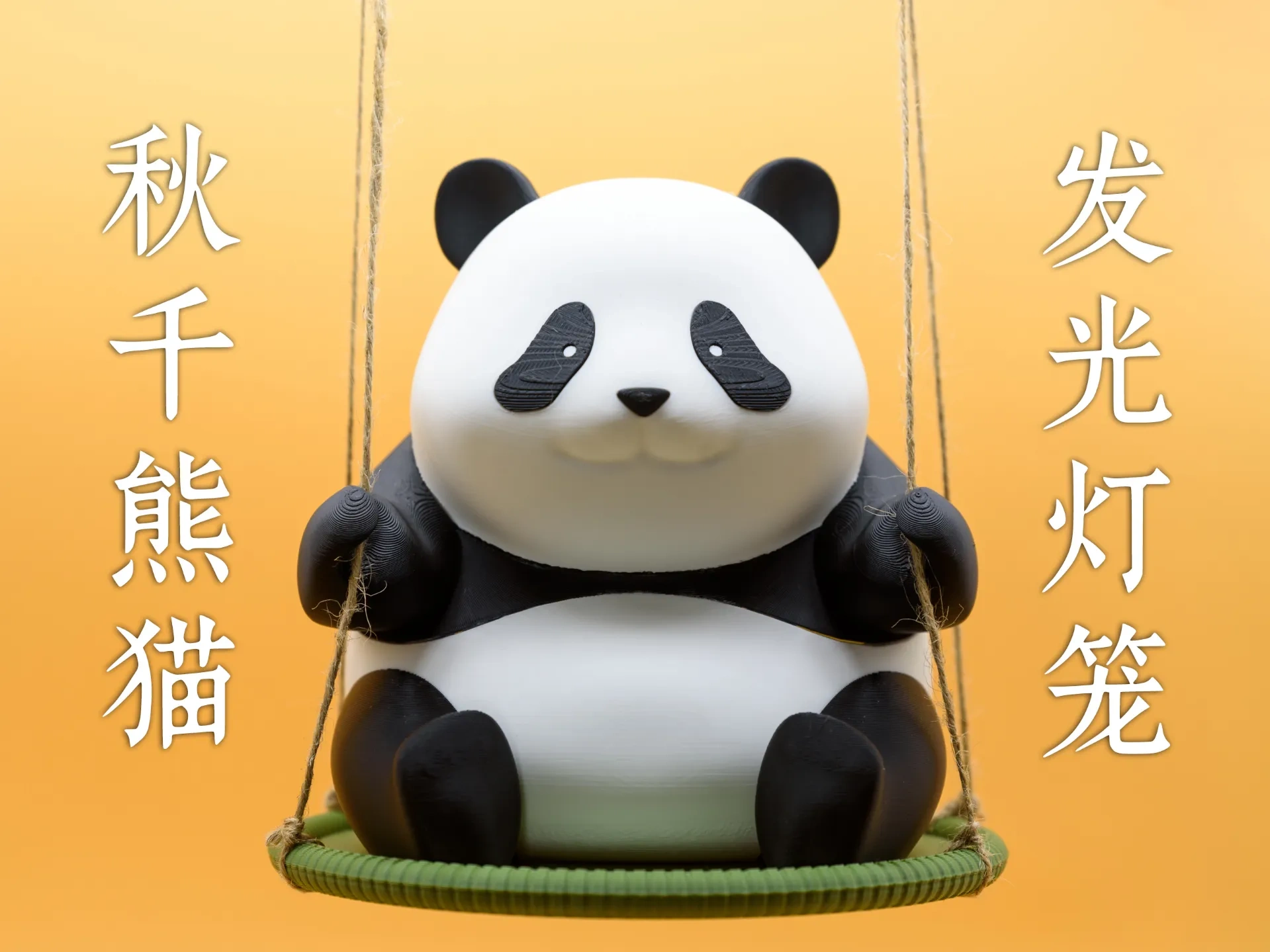 秋千熊猫灯笼