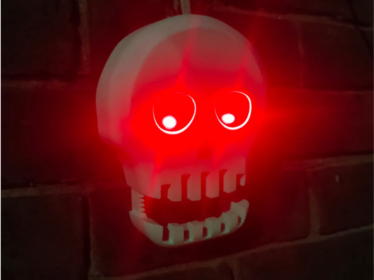 Actuated Skull Halloween Decoration - Free 3D Print Model - MakerWorld
