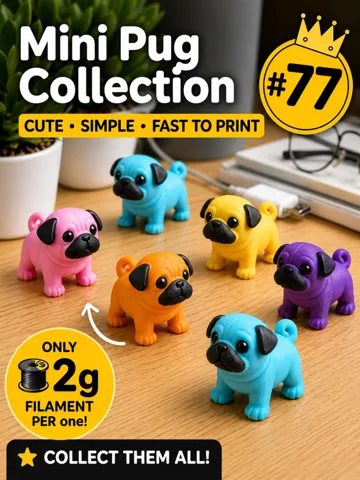 Objeto manipulable: Mini Pug Fidget - Micro Zoo — vista de referencia 2