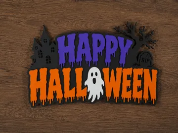 Letrero o emblema decorativo: Happy Halloween Sign — vista de referencia 3