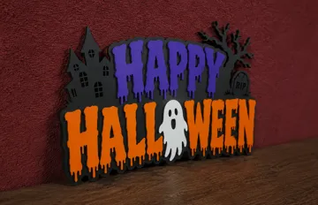 Letrero o emblema decorativo: Happy Halloween Sign — vista de referencia 2