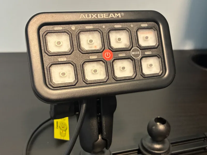 AUX Beam 8 Gang switch mount for RAM Mount system