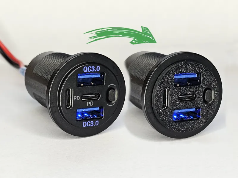 LED Light Blocker for 90W 4 Port USB Car Socket