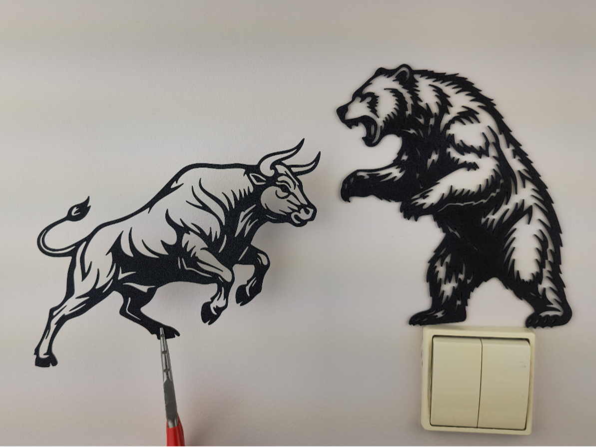 Bull vs Bear 2D Wall Art
