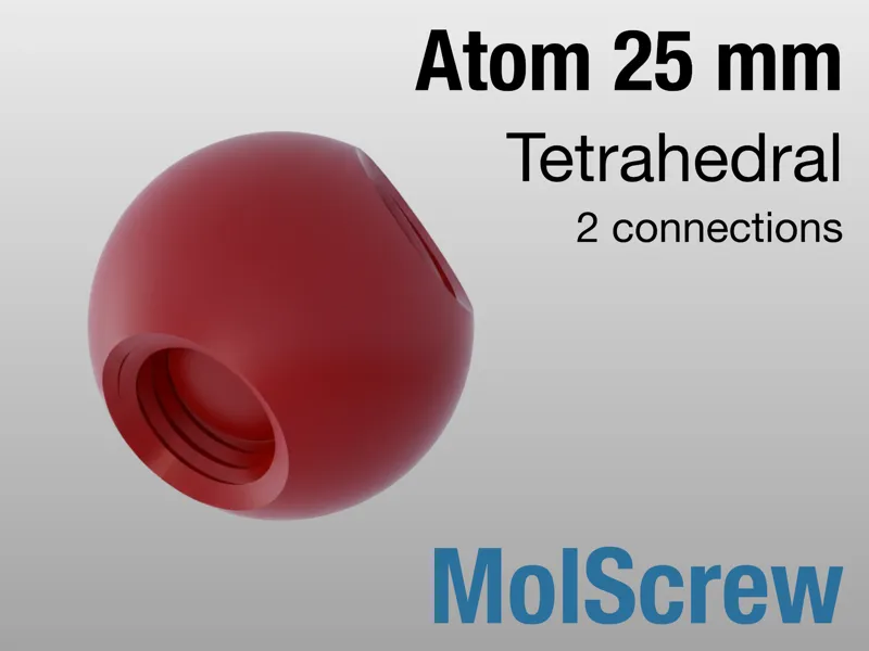 MolScrew: Atom 25 mm tetrahedral 2 connections