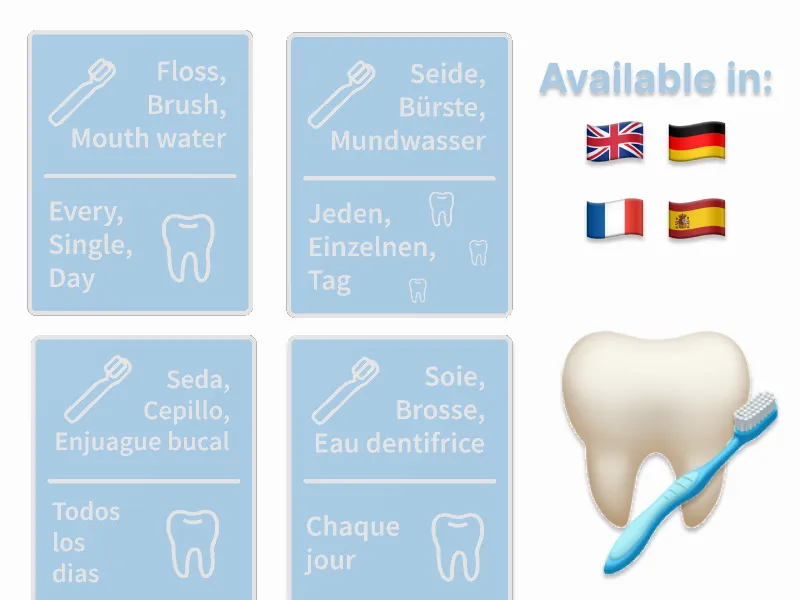 Dental Hygiene Reminder | Multicolor and language