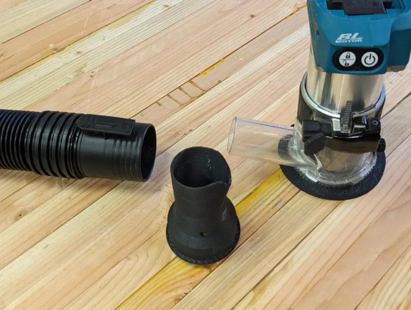 Makita palm router vacuum hose adapter