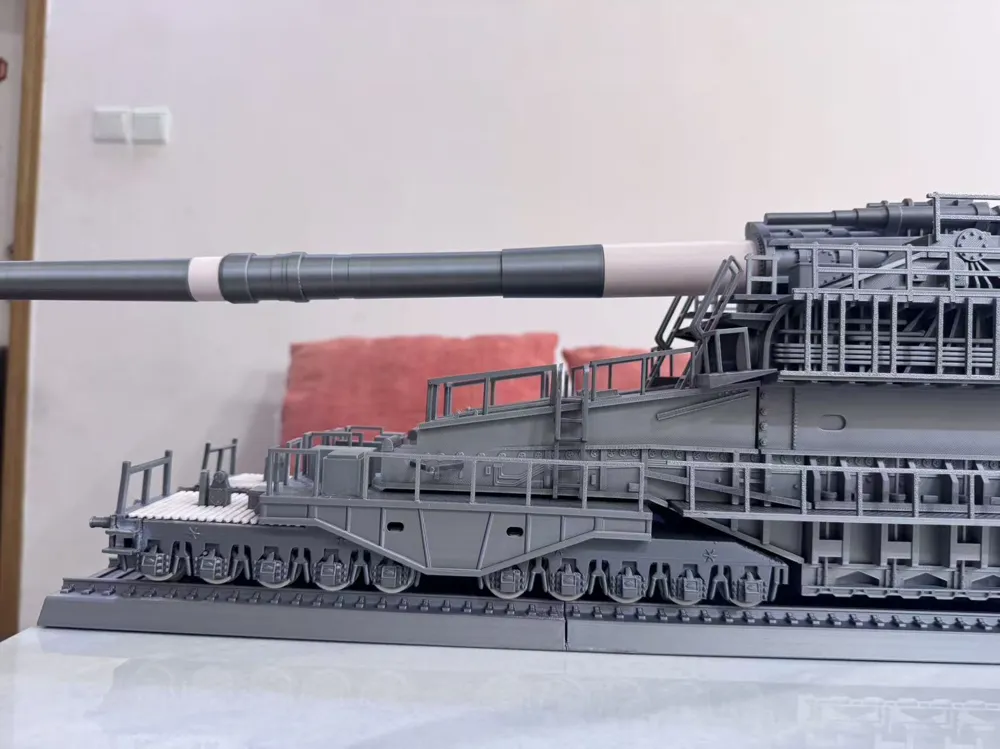 3d printed 1/72 Schwerer Gustav (Heavy Gustav) cannon