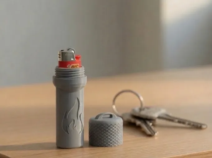 Bic Lighter Container -Keychain