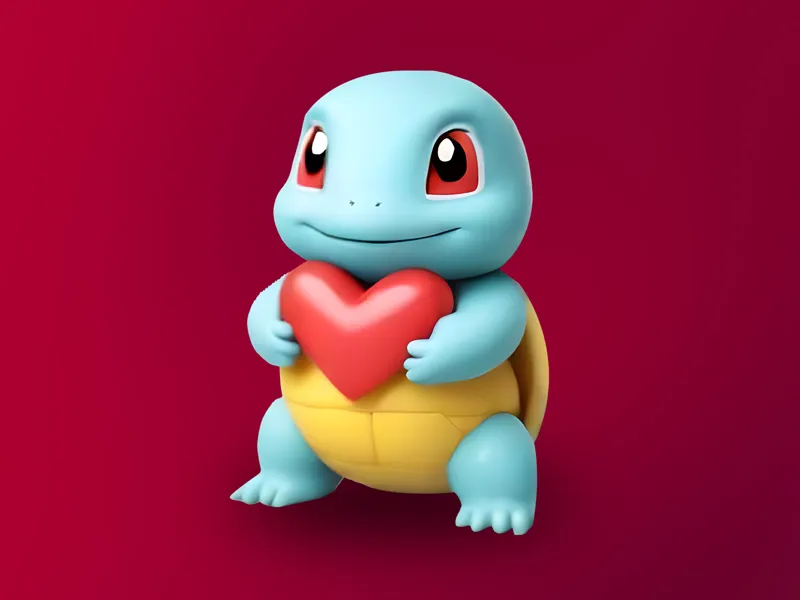 Pokemon Squirtle Figure Valentine's Edition 
