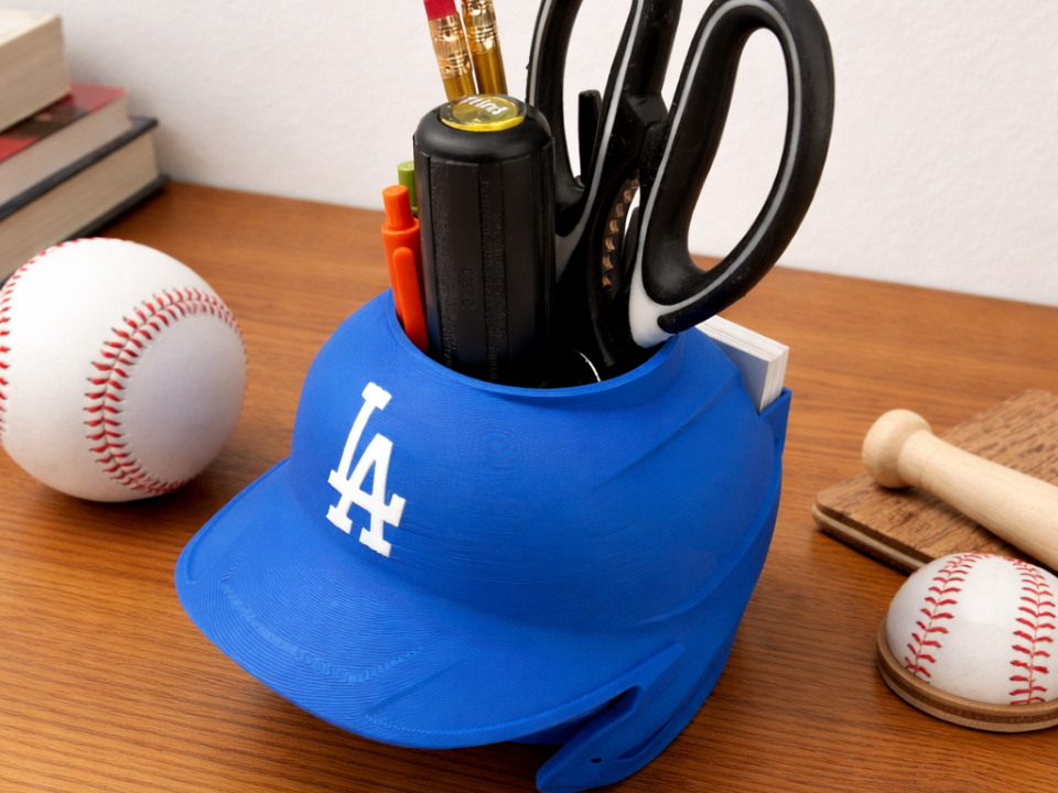 LA - Mini Baseball Helmet Desk Organizer - Caddy