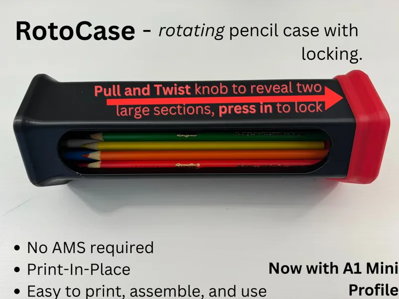 RotoCase - Rotating P.I.P Pencil Case w/ Lock