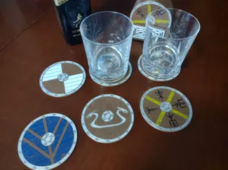 posavasos escudo vikingo / viking shield coasters