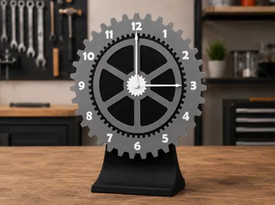 Industrial Gear Clock – Modern Desk Clock