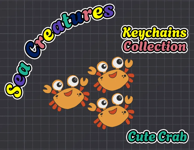 Cute Crab Keychain