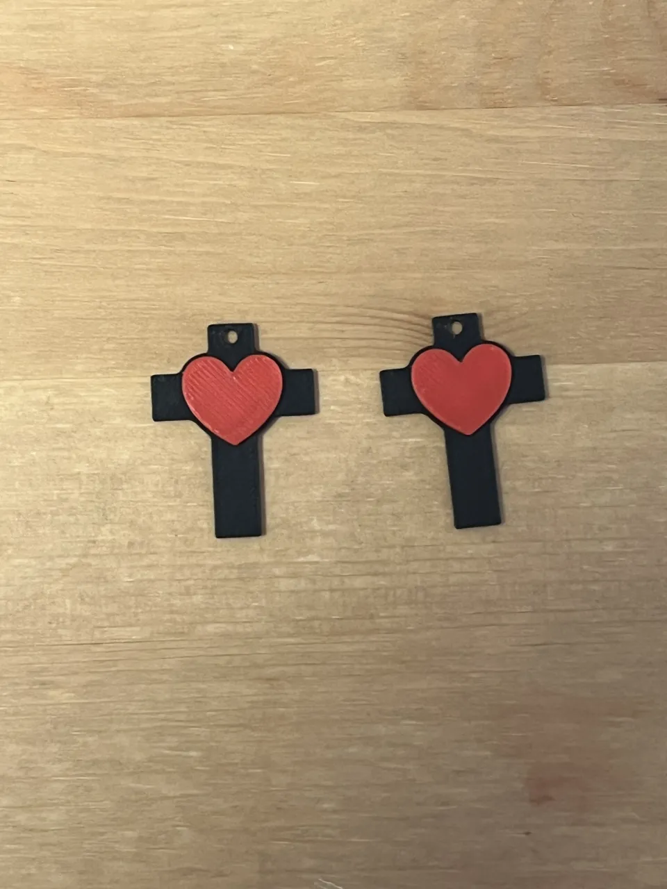 cross heart earrings view 2