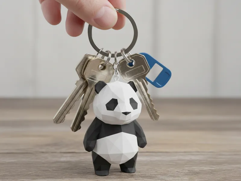 Low Poly Panda Keychain - Viral Animal Charm