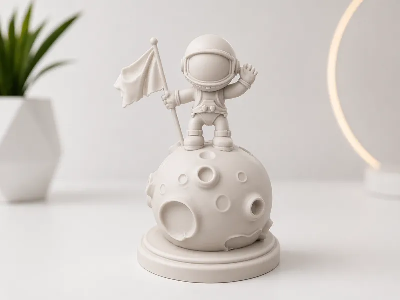 Astronaut on Moon Base – Decorative 3D Model