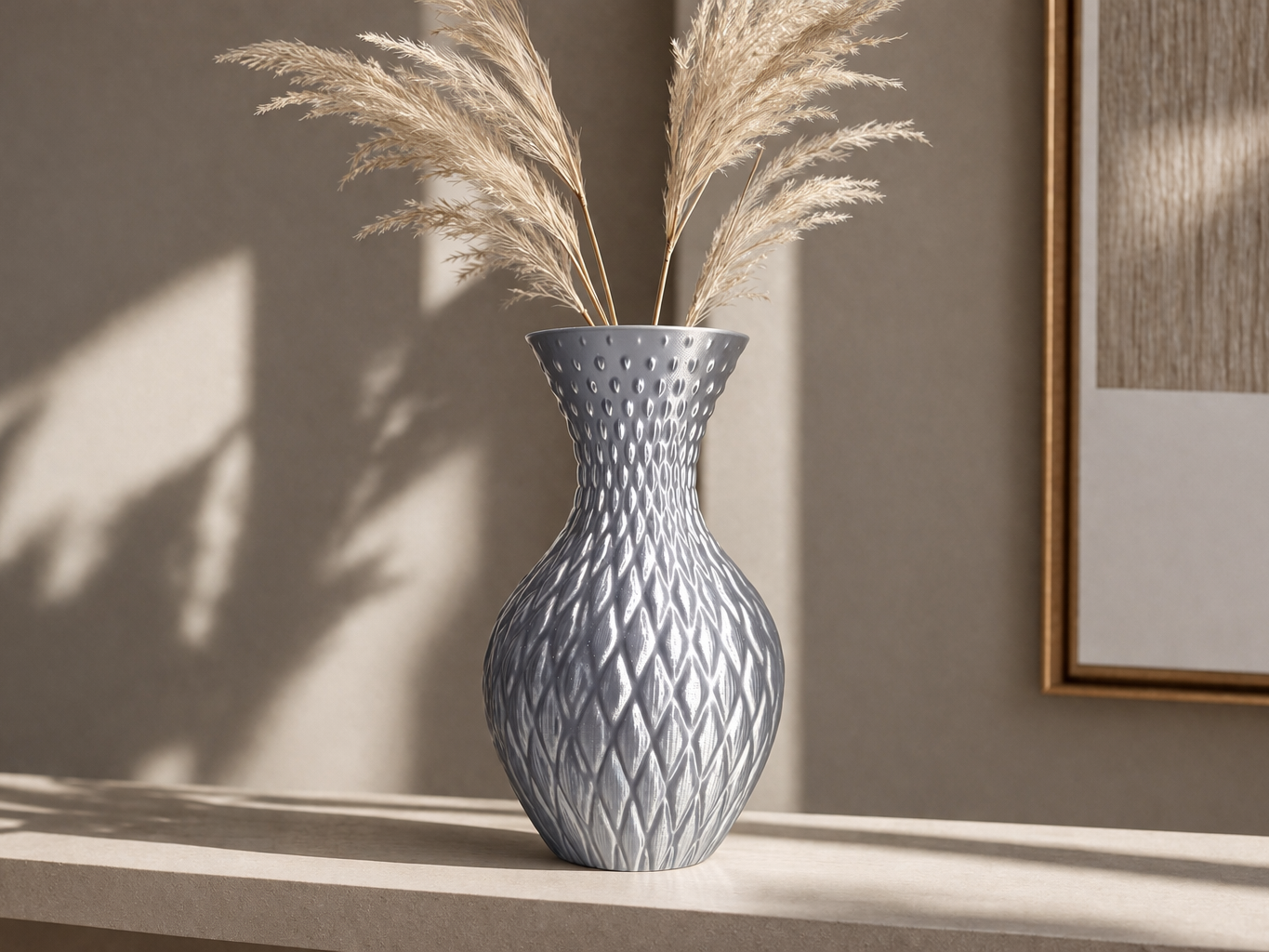 Premium Textured Vase – Moderne 3D Druck Deko