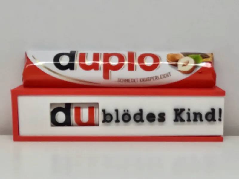 Duplo Box "Du blödes Kind" Geschenkbox