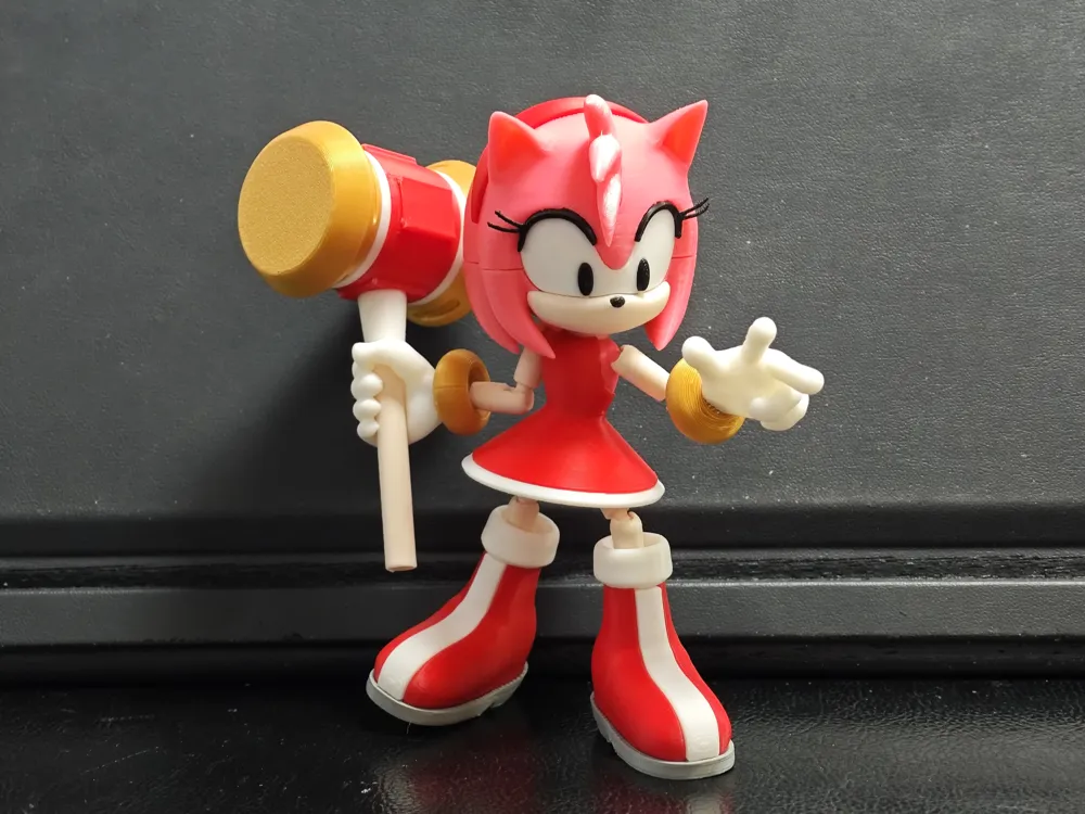 Amy Rose Articulated Figure from Sonic the Hedgehog (No AMS Required) -  Free 3D Print Model