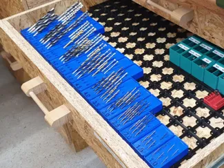 Gridfinity Drill Bit Holder, Low Profile 4 Drawers