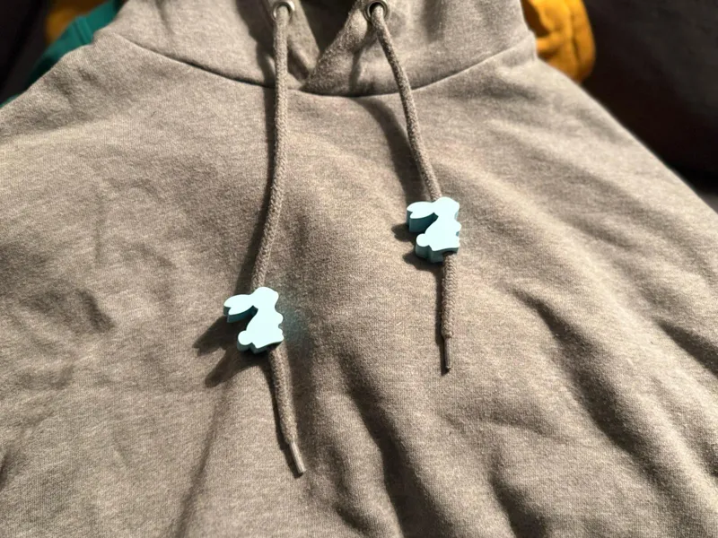 Bunny Hoodie Drawstring Beads