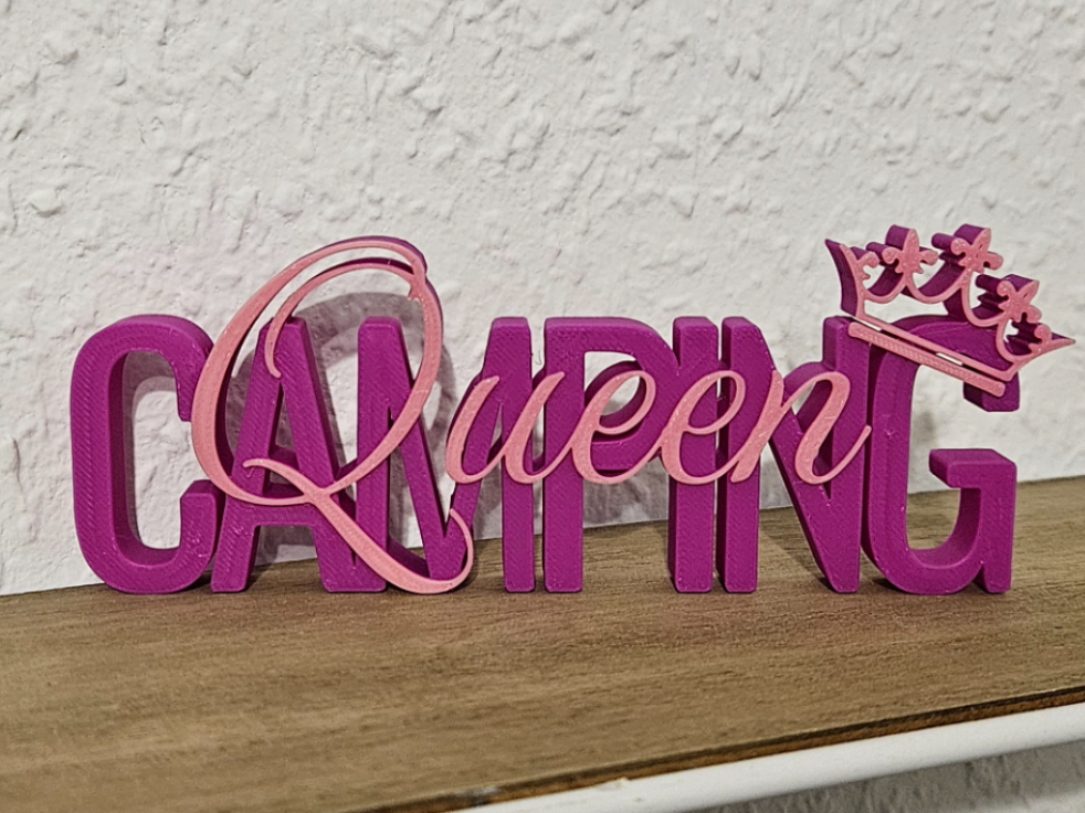 Camping Queen – Dekoschild für Camperinnen