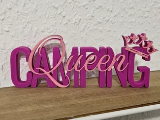Camping Queen – Dekoschild für Camperinnen