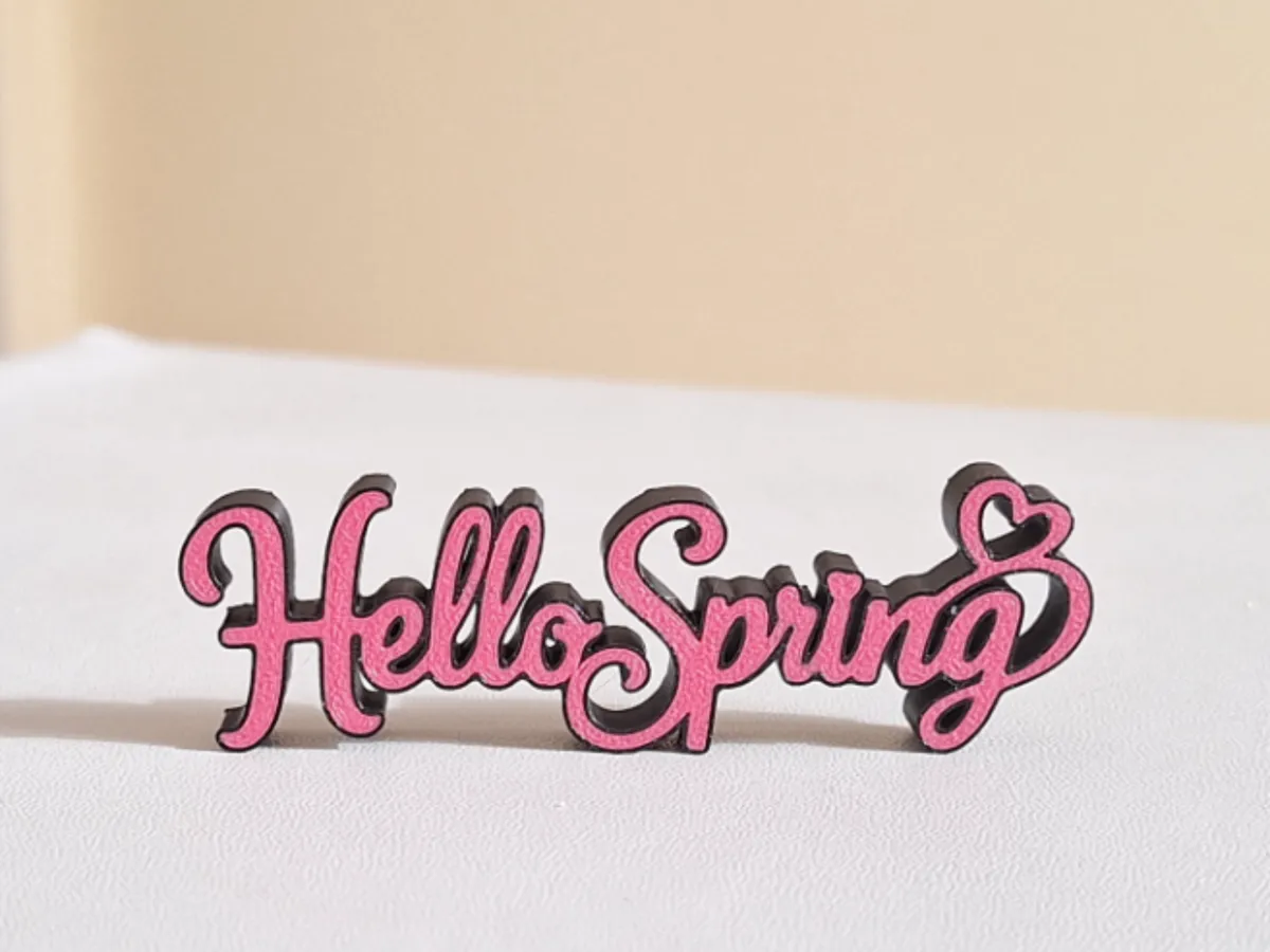 Freestanding Hello Spring text - Free 3D Print Model - MakerWorld