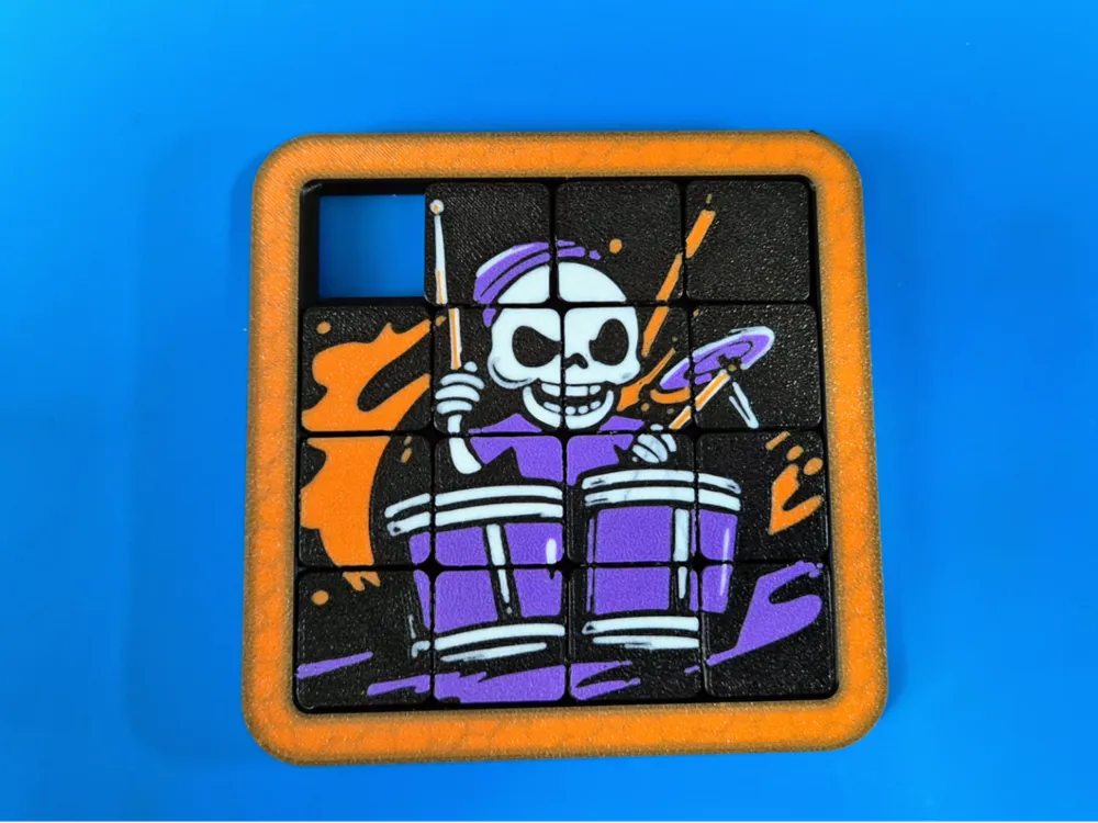 Halloween Skull Playing Drums Sliding Puzzle by Mr.Jay MakerWorld