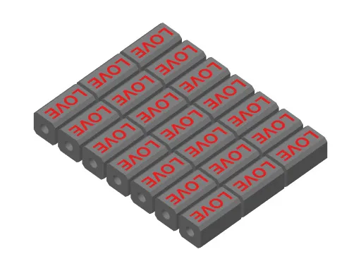 Rectangular love beads