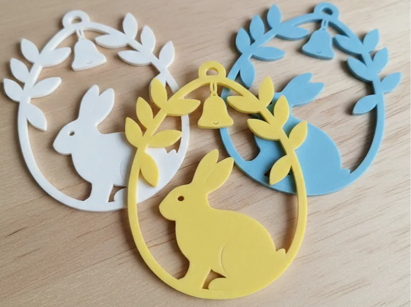Minimalist Easter Egg Ornament #2 -Bunny with Bell