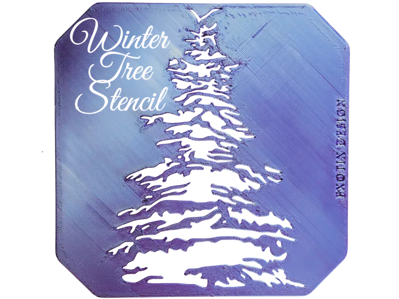 Holiday Winter Tree Stencil Christmas Wall Decor