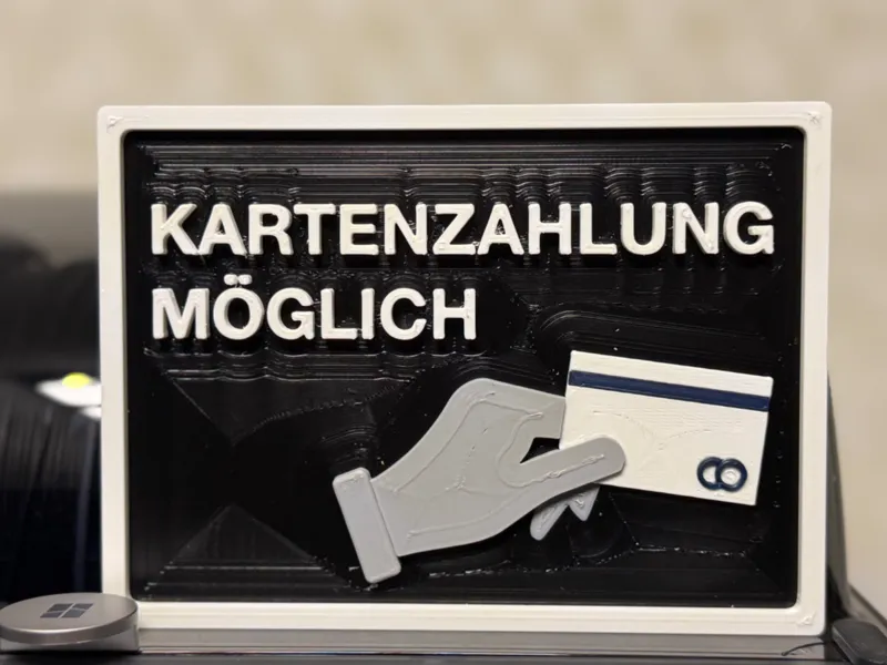 Kartenzahlung möglich! Modernes Multi-Color Schild