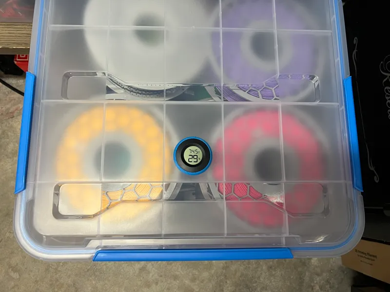 Filament Dry Box Hygrometer Mount