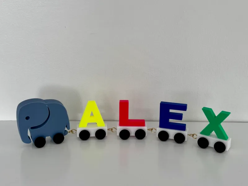 Alphabet Train with all letters - Elephant 