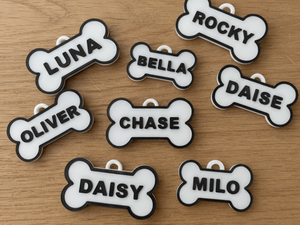 Customizable Dog Bone Name Tag