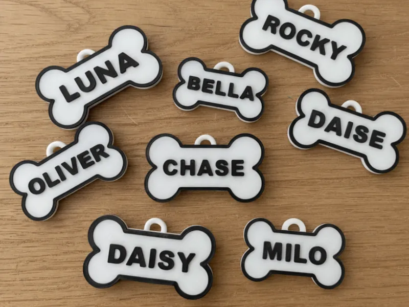 Customizable Dog Bone Name Tag