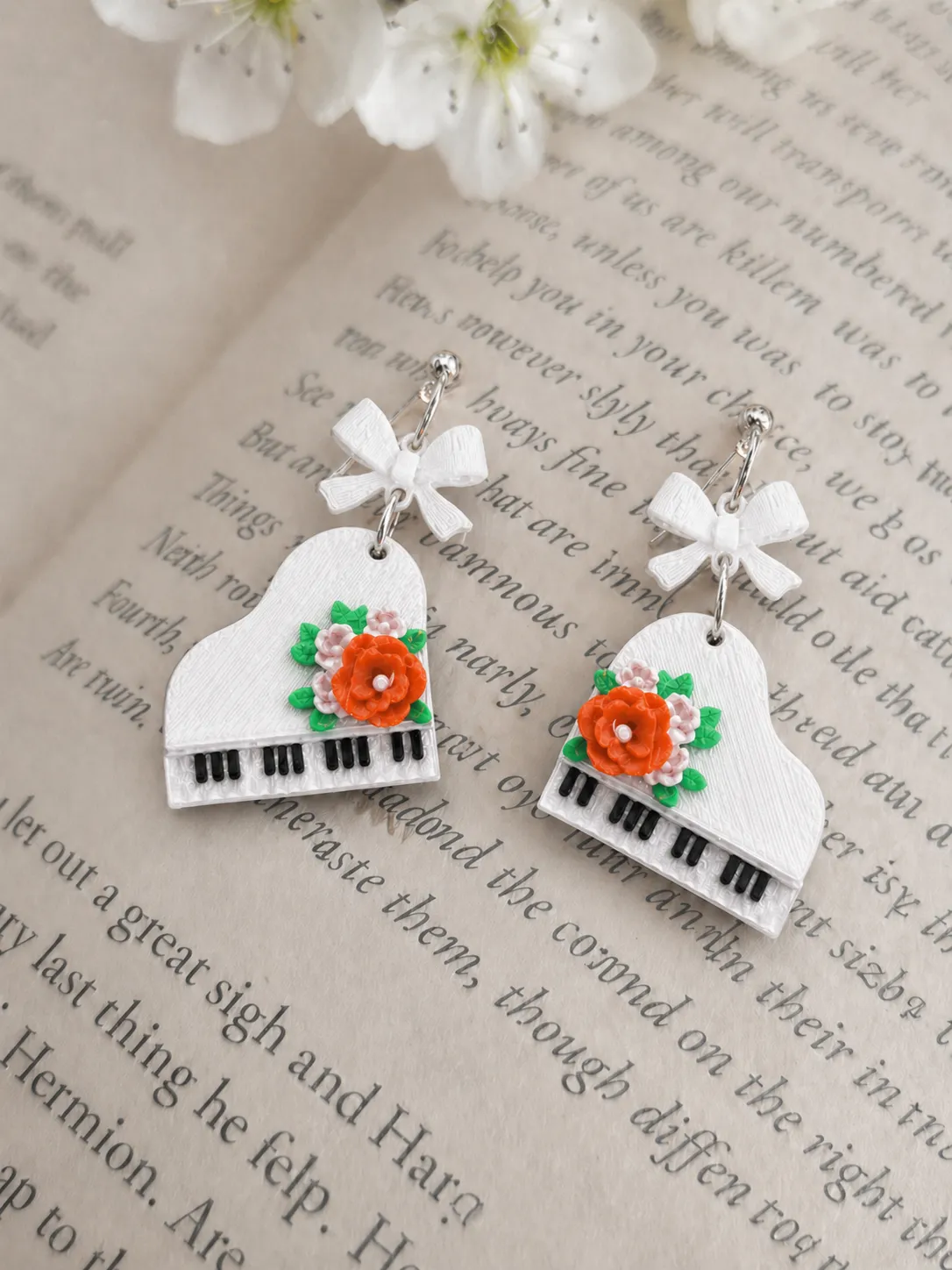 Floral Piano Earrings view 2