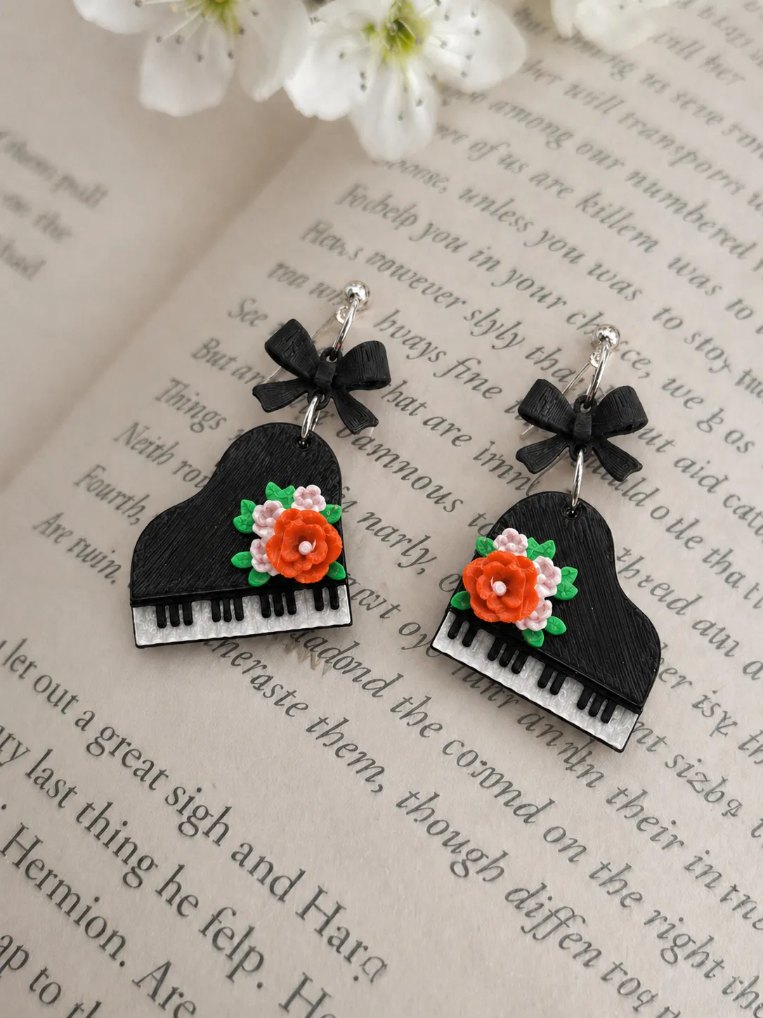 Floral Piano Earrings view 3