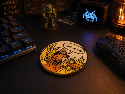 This Is Fine – Funny Meme Coaster