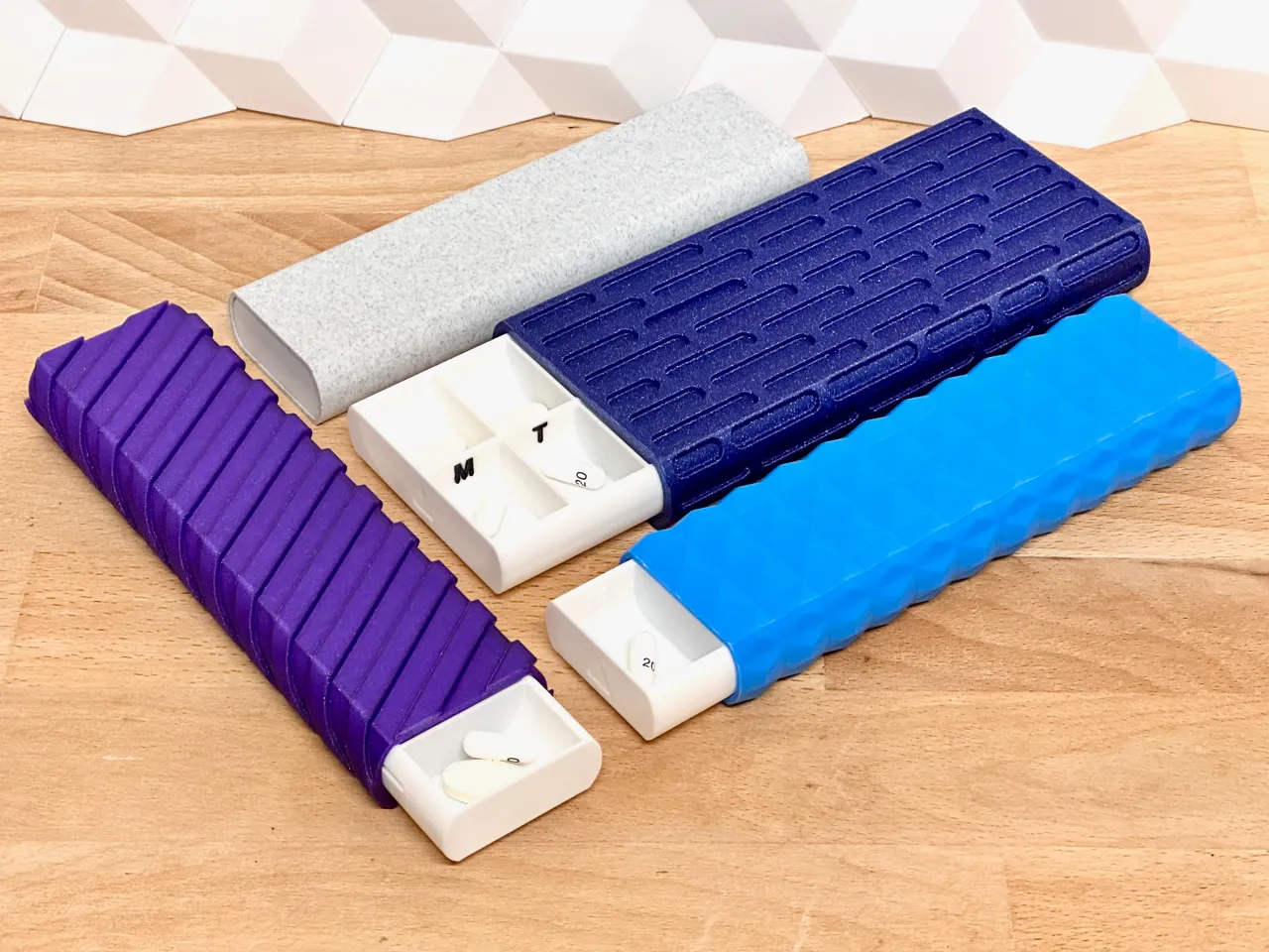 Sliding Pill Box (textured box weekly medication) view 3