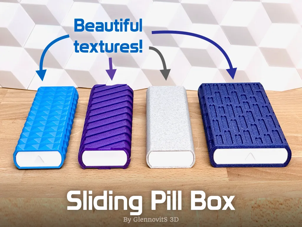 Sliding Pill Box (textured box weekly medication) view 2