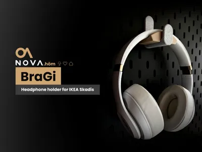 Modular IKEA Skadis Headphone Hanger Hook Mount