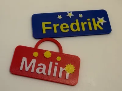 Configurable Name & Glass Tags with decorations