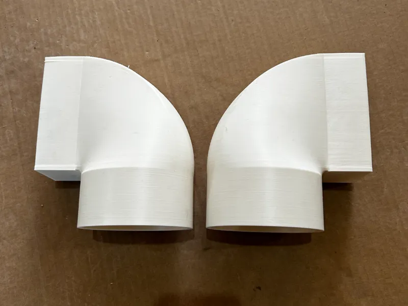 Lüftungsadapter 100 mm auf 110 x 55 mm Rechts
