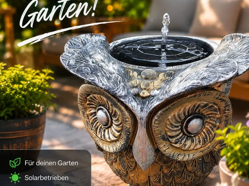 Eulen Pflanztopf Solar Brunnen